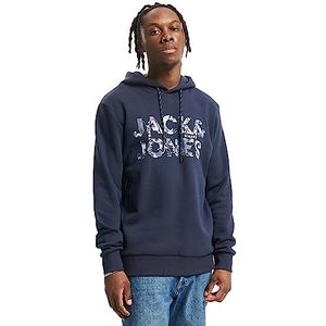 JACK&JONES Heren JCOTECH Logo Sweat Hood Pullover met capuchon, Navy Blazer, S