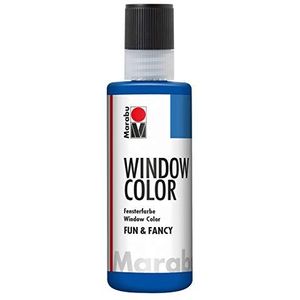 Marabu Window Color fun & fancy, 04060004055, ultramarijnblauw, 80 ml, raamverf op waterbasis, verwijderbaar op gladde oppervlakken zoals glas, spiegels, tegels en folie