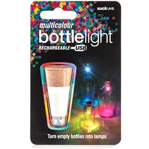 Suck UK | Meerkleurig Fleslicht | LED-verlichting/nachtlampje voor elke kamer of woondecoratie | Meerkleurige kurkverlichting voor flessen | Esthetische kamerinrichting