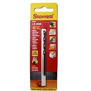 Starrett Split Point Drill Bits - HSS High Speed Steel 4x75mm KBAR040 Twist Drill Bit - For Steel Cast Iron Wood Soft Materials Iron