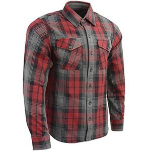 Milwaukee Leather MNG11652 flanellen overhemd voor heren, zwart/grijs/rood, Meerkleurig, 4XL