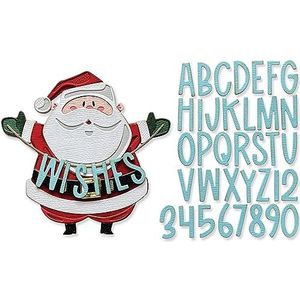 Sizzix Thinlits Die Set 49PK Santa Greetings Colorize by Tim Holtz | 666338 | Metal, Wafer-Thin Cutting Dies for Scrapbooking, Embossing, Journalling