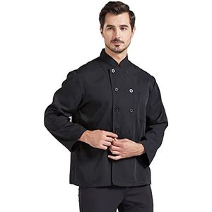 Nanxson heren koksjas dames koksjas lange mouw korte mouw kokskleding met knopen