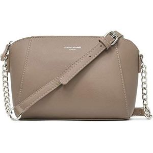 David Jones - Kleine Dames Crossbodytas Crossover - Schoudertas Messenger Tassen PU Leer - Ketting Handtas Avondtas Citytas - Vrouwen Meisje Mode Elegant - Beige Taupe