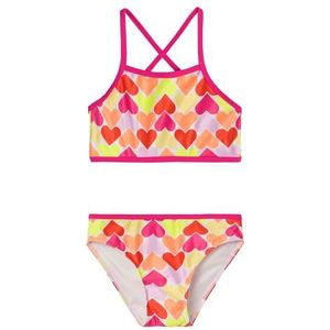 NAME IT NKFZIMONE Bikini Box TB, Roze Yarrow/Aop: hartjes, 134/140 cm