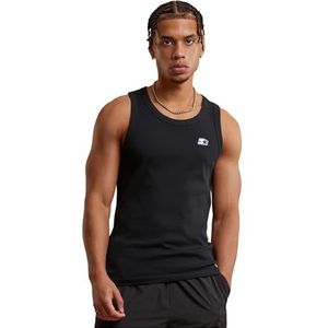 STARTER BLACK LABEL Heren T-shirt Rib Tank Top, Geribbelde Tanktop voor Mannen, Maten S - XXL, zwart, XXL