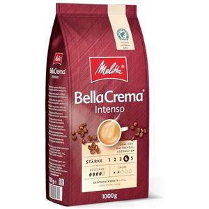 Melitta BellaCrema Intenso Koffiebonen, 1 kg, ongemalen, koffiebonen voor volautomatische koffiemachines, krachtig roosteren, geroosterd in Duitsland, dikte 4