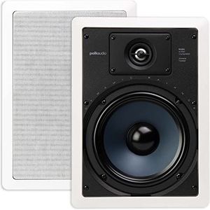 Polk Audio RC85i 2-weg premium in-wall 8"" luidsprekers (paar) | Perfect voor vochtige en vochtige binnen- en buitenplaatsing (wit, overschilderbaar rooster)