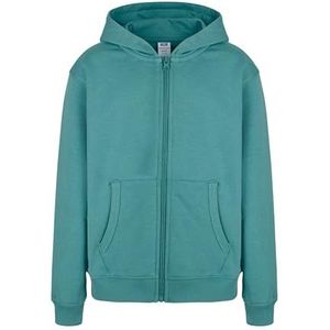 Mukua Byron Kids Sweatshirt met ritssluiting en capuchon, blauwgroen, maat 9/11