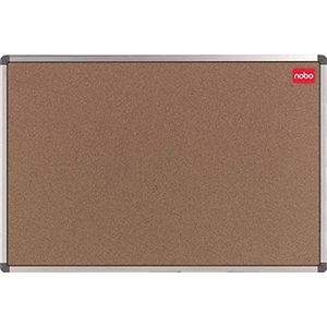 Nobo 1902118 kurkbord met aluminium frame, montageset, folieverpakt whiteboard en Memo Board/bescherming op hoeken / 90 x 60 cm bruin