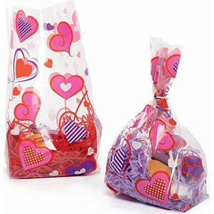 Baker Ross Hart Cellofaan Gift Zakjes - 30 Pack, Craft benodigdheden voor kinderen voor Valentijnsdag (FC306)