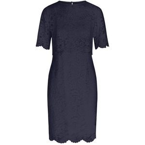 APART Fashion Kanten damesjurk met kanten jasje, cocktailjurk, nachtblauw, 42