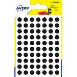 Avery 490 zwarte kleefpunten, diameter 8 mm