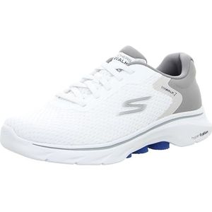 Skechers Heren GO Walk 7 Sneakers, wit en grijs textiel/synthetisch, 8.5 UK, Wit en grijs textiel synthetisch, 42.5 EU