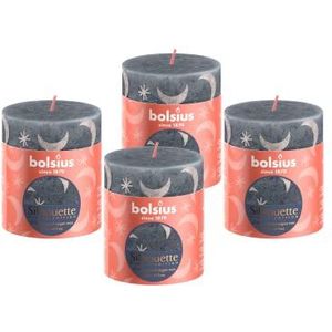 Bolsius - Rustiek licht - Romige karamel & print - 8 cm - Pack van 4