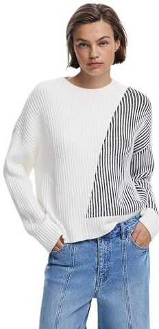 Desigual - Coloured Pattern - Trui - Wit - Lange Mouwen - Ronde Hals