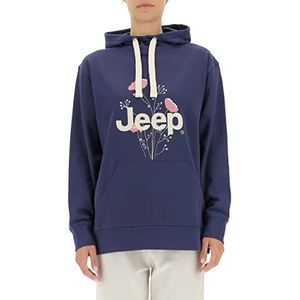 Jeep O102606-A184 J oversized sweatshirt met capuchon botanical print J22W dames Deep Blue XL