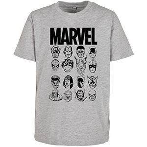 Mister Tee Marvel Crew Kids Tee T-shirt met print op de voorkant voor jongens, katoen, maten 110-164, Heather Grey, 158