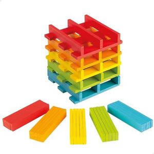 WOOMAX 49326 - kinderbouwpakket, houten blokken, incl. 100 delen, babyspeelgoed 1 jaar, balansblokken