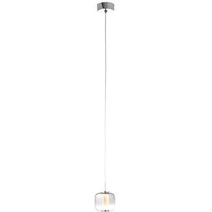 BRILLIANT Rafa LED hanglamp 1-vlam chroom/rookglas binnenverlichting, hanglampen | 1x 7W LED geïntegreerd, (lichtstroom: 437lm, lichtkleur: 3000K) | A + | In hoogte verstelbaar/kabel kan word