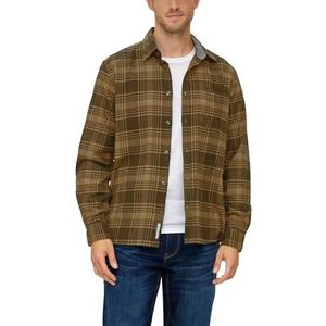 s.Oliver Geruit overhemd voor heren, regular fit bruin, S, bruin, S