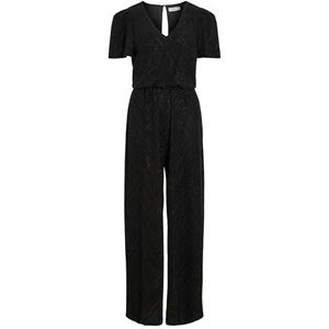 Vila Vizoe V-hals S/S Dc jumpsuit voor dames, zwart beauty, L