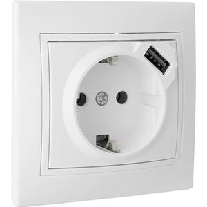 Schuko-basis met USB, wit, Europese serie