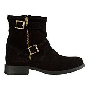 PIECES IZA Suede Zipper Boot Black damesbootschoenen, zwart zwart, 40 EU