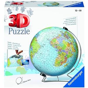 Ravensburger World Globe on a V-Stand 3D Jigsaw Puzzle for Adults and Kids Age 10 Years Up - 540 Pieces - No Glue Required - Christmas Gifts