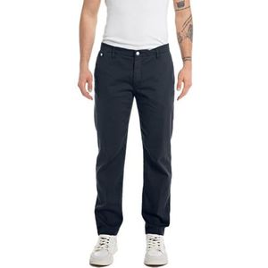 Replay Heren Regular fit Chino Jeans Benni X-Lite Plus collectie, 498 Deep Blue, 32W / 34L