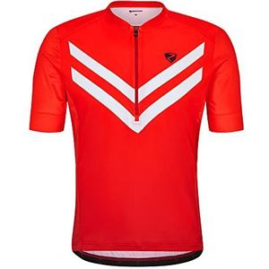 Ziener Heren NAGNUS fietsshirt/fietsshirt - mountainbike|racefiets - ademend, sneldrogend, elastisch, korte mouwen, sunset rood, 46