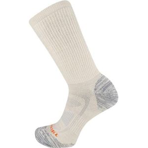 Merrell Zoned gewatteerde wollen wandelsokken voor heren en dames - 1 paar pack-ademende unisex boogondersteuning, Crew - Whisper White, Small-Medium