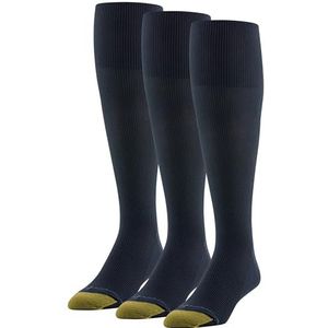 Gold Toe Heren jurk-sokken (Pack van 3), marineblauw, One Size