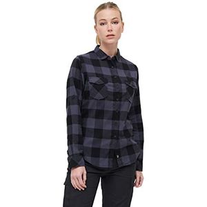 Brandit Amy flanellen shirt voor dames, zwart/grijs, M