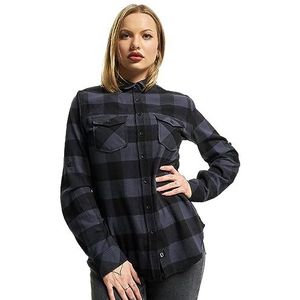 Brandit Amy Flanellen shirt voor dames, zwart/grijs, XL