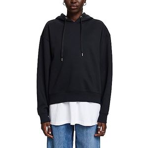 ESPRIT Gerecycled: oversized hoodie, zwart, XS