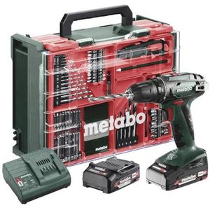 Metabo BS 18 Set 602207710 Accu-schroefboormachine 18 V 2 Ah Li-ion Incl. 2 accu's, Brushless, Incl. koffer, Incl. lade