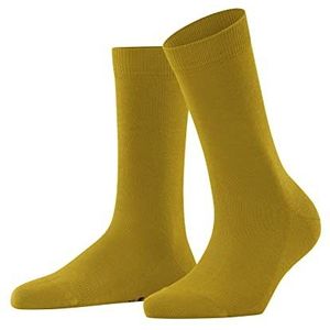 FALKE Dames Family duurzame katoen versterkte damessokken zonder patroon ademend effen milieuvriendelijk 1 paar sokken, geel (Mimosa 1265), 39-42