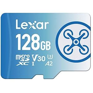 Lexar Fly 128GB Micro SD Kaart, microSDXC UHS-I Geheugenkaart, Tot 160 MB/s Lezen, voor DJI Drone, Action camera, Smartphone en Tablet (LMSFLYX128G-BNNAA)