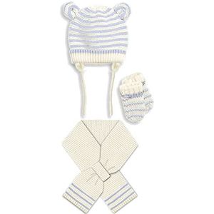 MacBeen Set met handschoenen, muts en sjaal voor nestjes van 0 tot 6 maanden, hemelsblauw, kleine uniseks kinderaccessoireset