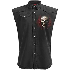 Spiral Herenhemd met button-down-kraag, zwart, L