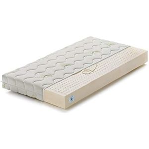 Marcapiuma - Matras voor kinderen latex 60 x 120 cm, hoogte 12 cm - Teddy - babymatras van 100% latex voor een gezonde en natuurlijke slaap - antibacteriële overtrek afneembaar, mijtdicht, ademend,