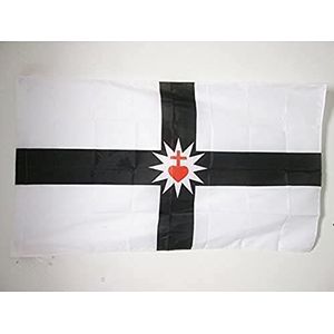 Militaire vlag Vendee 90x60cm - Katholieke vlag Vendee 60 x 90 cm Schede voor vlaggenmast - AZ FLAG
