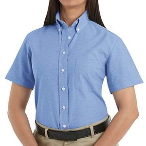 Red Kap Women's Standard Executive Oxford Shirt, Light Blue, 14