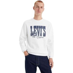 Levi's Heren Standard Graphic Crew Sweatshirt, Western Htg Logo White+, XS