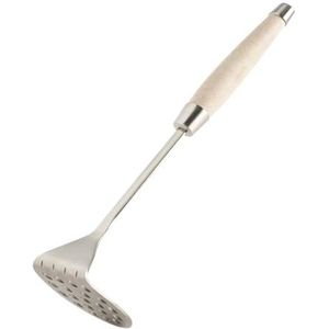 Aardappelstamper van roestvrij staal en hars – elegant design en afgeronde vormen – ergonomische greep en rijst effect – lengte 30 cm