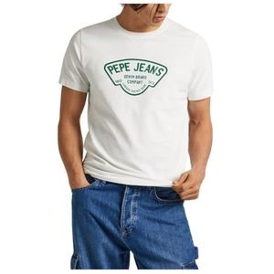 Pepe Jeans Heren Cherry T-shirt, Wit (Off White), M, Wit (Off White), M