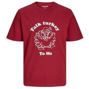 JACK & JONES Heren Jjxmas One Color Funny Tee SS T-shirt met ronde hals, Scarlet Sage, XL, Scharlaken Salie, XL