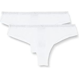 Emporio Armani 2 stuks Braziliaanse brief basic katoenen bikini-ondergoed, wit, M, 2 stuks, Wit, M