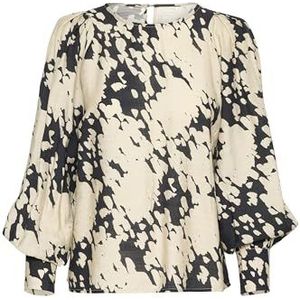 Blouse - Gevoerde Zoom - Viscose - All-over Patroon - Lange Mouw